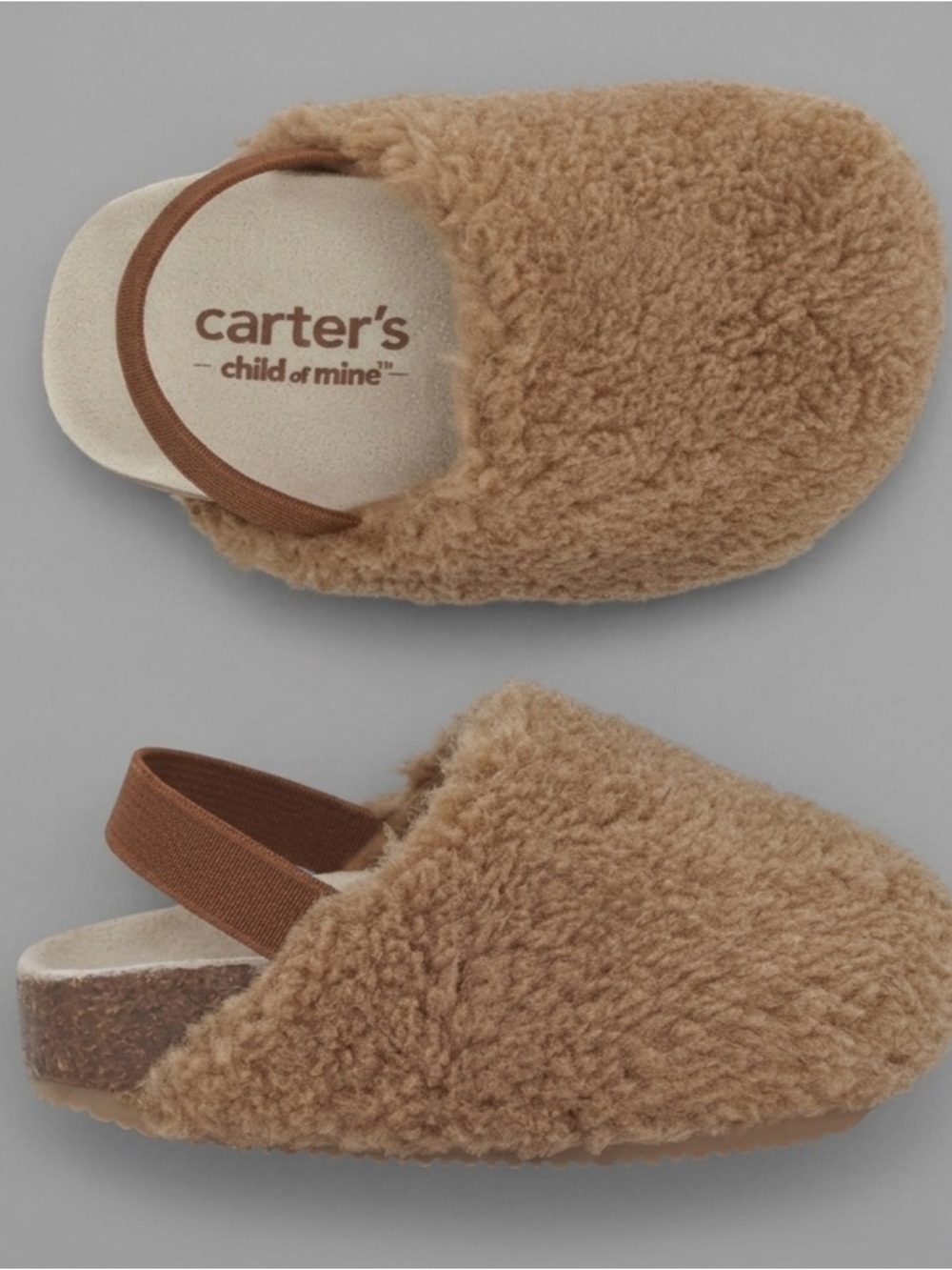 carter's Cozy Faux Shearling Baby Clog - Tan size 5